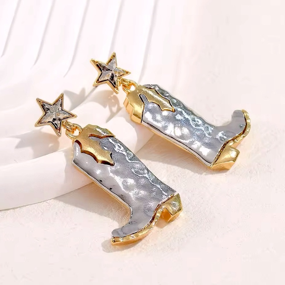 Cowboy Boot Drop Earrings